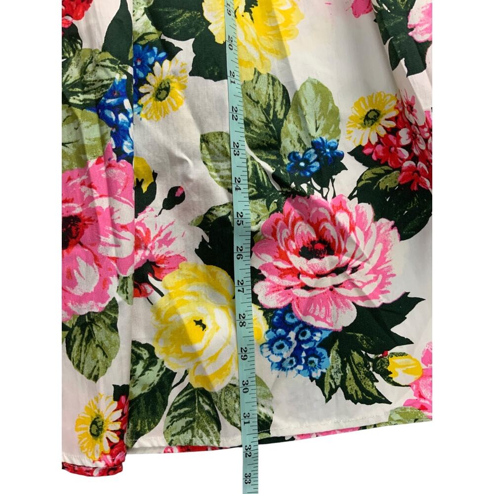 Calvin Klein Floral Maxi Dress Women’s Size 8 Cotton Smocked Waist NWT Festive - Picture 7 of 8